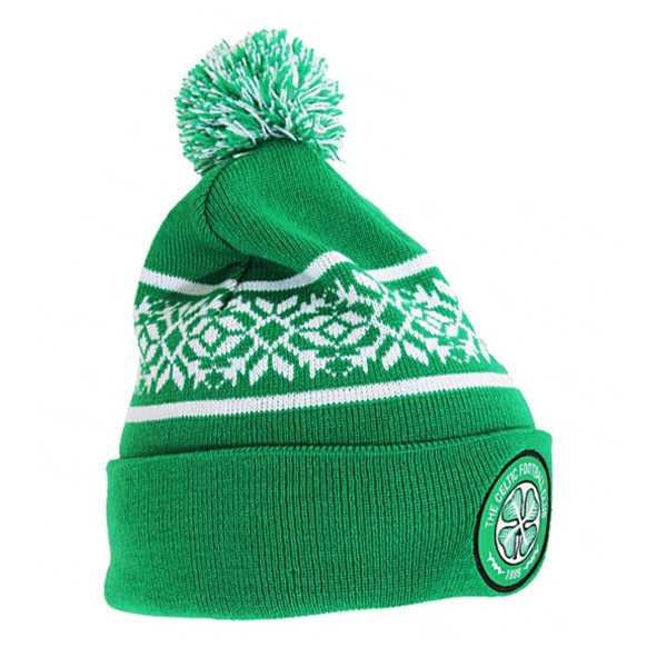 Celtic FC Official Snowflake Cuff Stickad Hat One Size Grön Green One Size  6597 | Green | One Size | Fyndiq
