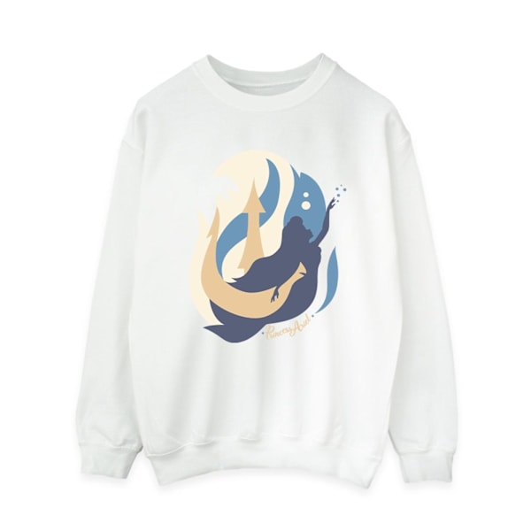 Disney Dam/Damer Den Lilla Sjöjungfrun Färgsilhuetter Sweatshirt White XXL