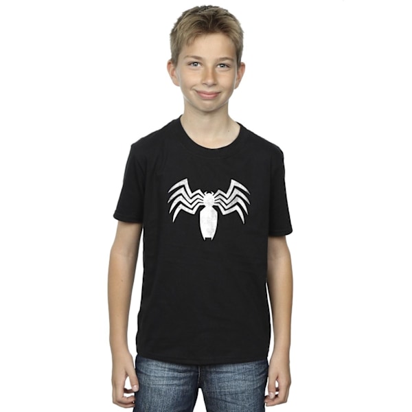 Marvel Boys Venom Spider Logo Emblem T-shirt 7-8 år Svart Black 7-8 Years