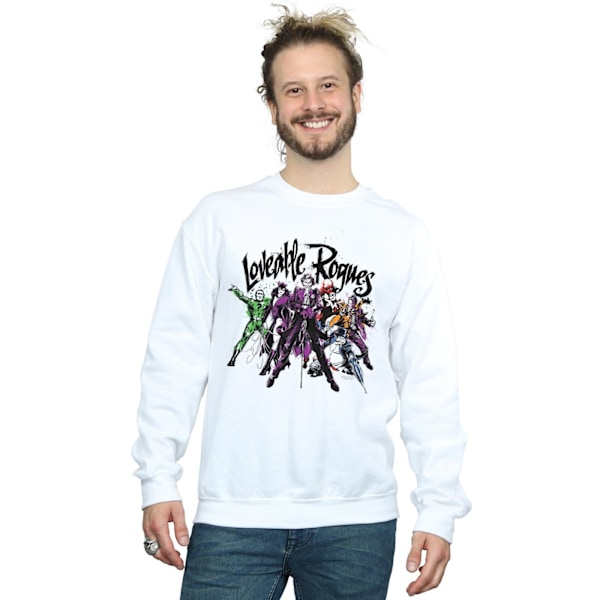DC Comics Batman Loveable Rogues Sweatshirt XXL Vit White XXL