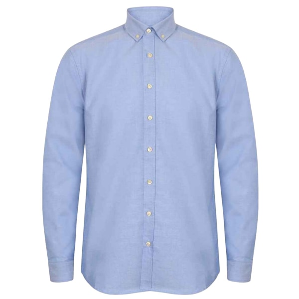 Henbury Herr Modern Long Sleeve Classic Fit Oxford Skjorta 3XL Blå Blue 3XL