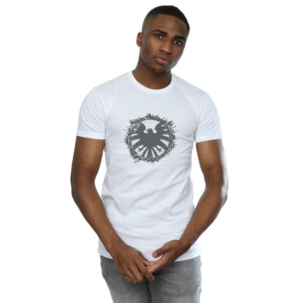 Marvel Mens Agents Of SHIELD Borstad Logotyp T-shirt 4XL Vit White 4XL