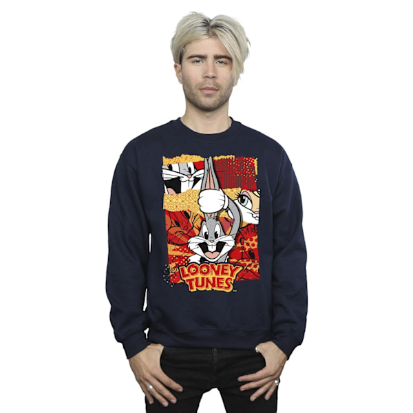 Looney Tunes Herr Bugs Bunny Comic Nyår Sweatshirt L Marinblå Navy Blue L