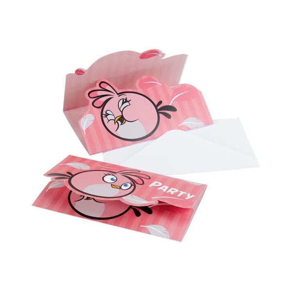 Angry Birds Stella-inbjudningar (paket med 6) En one size rosa/vit Pink/White One Size