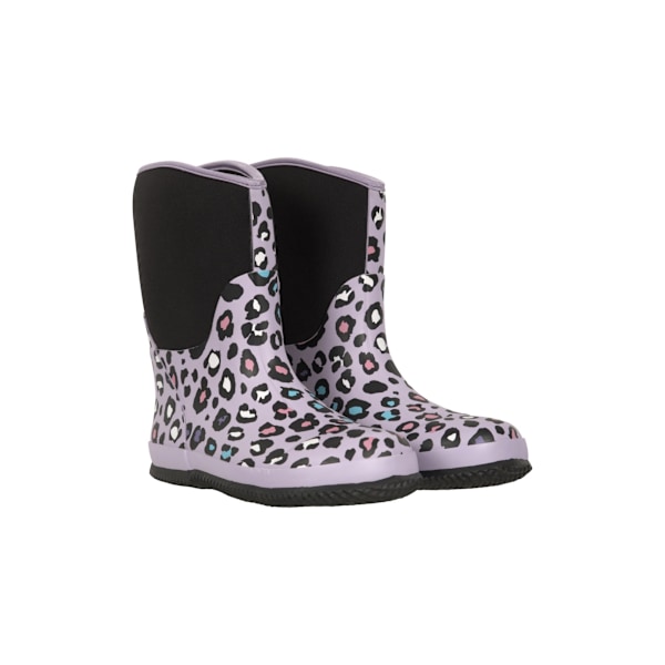 Mountain Warehouse Barn/Kids Puddle Leopard Print Mucker B Lilac 4 UK