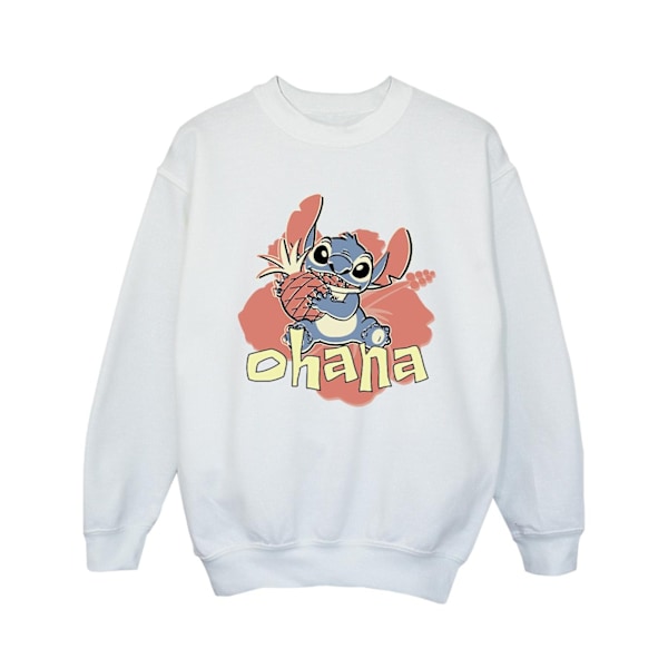 Disney Girls Lilo And Stitch Ohana Pineapple Sweatshirt 5-6 år White 5-6 Years