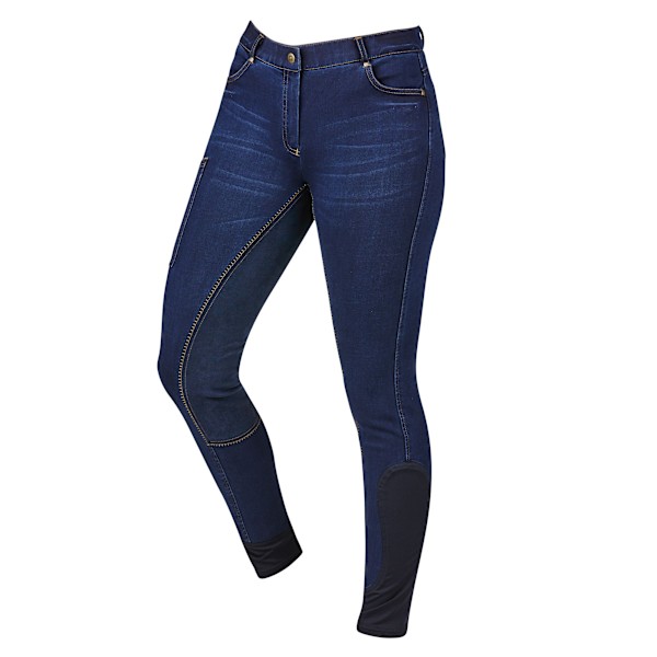 Dublin Womens/Ladies Shona Full Suede Seat Denim Breeches 32in Blue Denim/Navy 32in