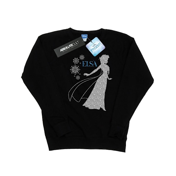 Disney Dam/Damer Frozen Elsa Jul Silhouette Sweatshirt Black M