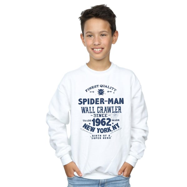 Marvel Boys Spider-Man Finest Quality Sweatshirt 5-6 år Vit White 5-6 Years