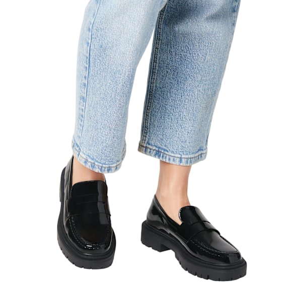 Faith Dam/Dam Nora Snaffle Detalj Kvadratisk Tå Loafers 5 UK True Black 5 UK