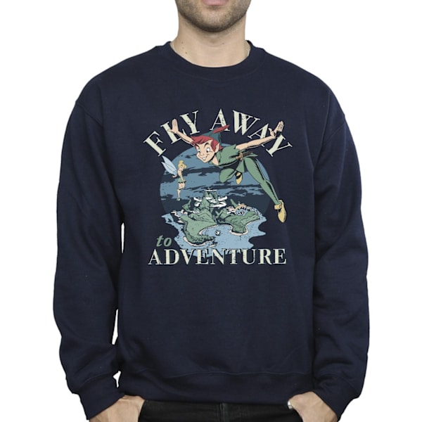 Disney Herr Peter Pan Fly Away To Adventure Sweatshirt XL Marinblå Navy Blue XL