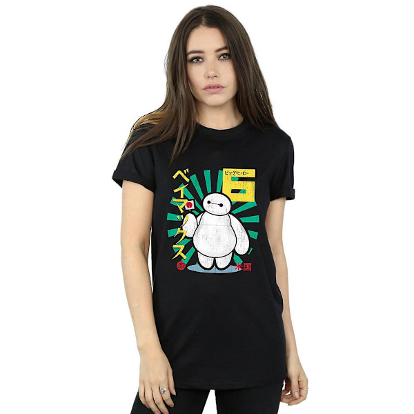 Big Hero 6 Dam/Damer Baymax Lollipop Bomull Boyfriend T-Shi Black M