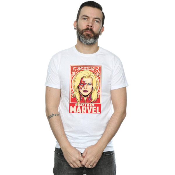 Marvel Captain Marvel Ornament T-shirt för män, 3XL, vit White 3XL