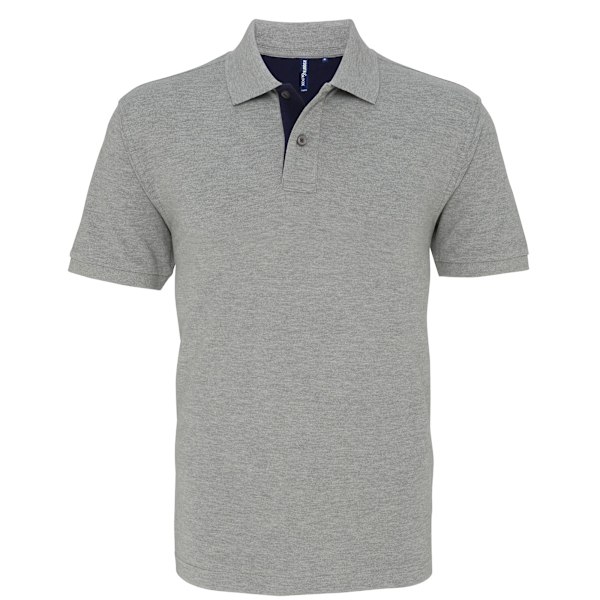 Asquith & Fox Klassisk passform Kontrast Poloskjorta M Heather/ N Heather/ Navy M
