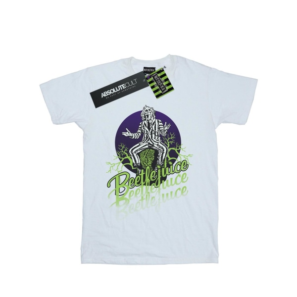 Beetlejuice herr T-shirt med bleknad pos L vit White L