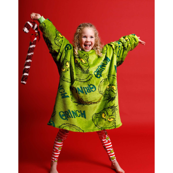 The Grinch Childrens/Kids Oversized Hoodie Filt One Size Gre Green One Size