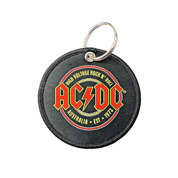 AC/DC Est. 1973 Dubbelsidig Patch Nyckelring One Size Svart/Röd Black/Red One Size