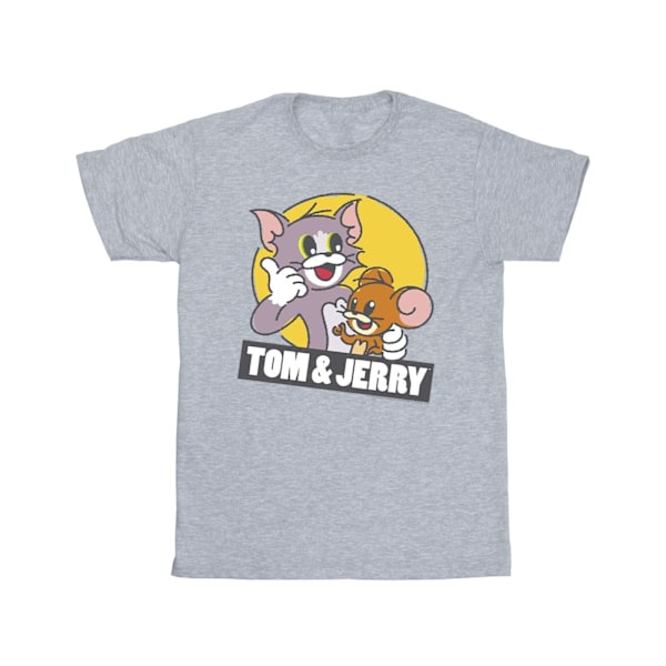 Tom And Jerry Girls Sketch Logo Bomull T-shirt 5-6 År Sport Sports Grey 5-6 Years