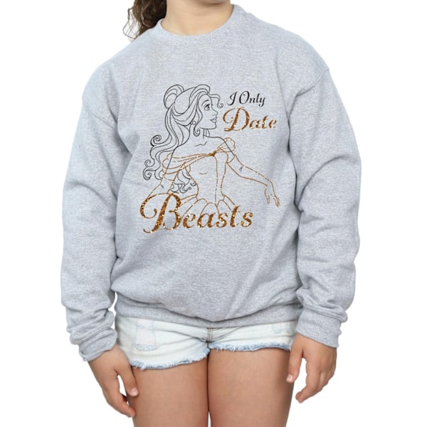 Disney Princess Girls Belle I Only Date Beasts Sweatshirt 12-13 Sports Grey 12-13 Years