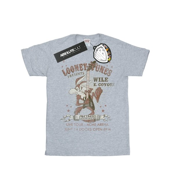 Looney Tunes Dam/Damer Wile E Coyote Gitarr Bomull Pojkvän Sports Grey XXL