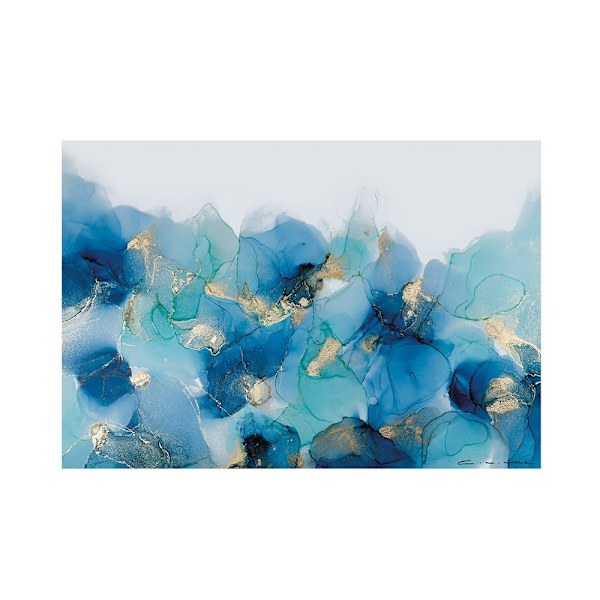 Charlotte Vale Calm Golden Waters Print 30cm x 40cm Blå/Grön/ Blue/Green/Gold 30cm x 40cm