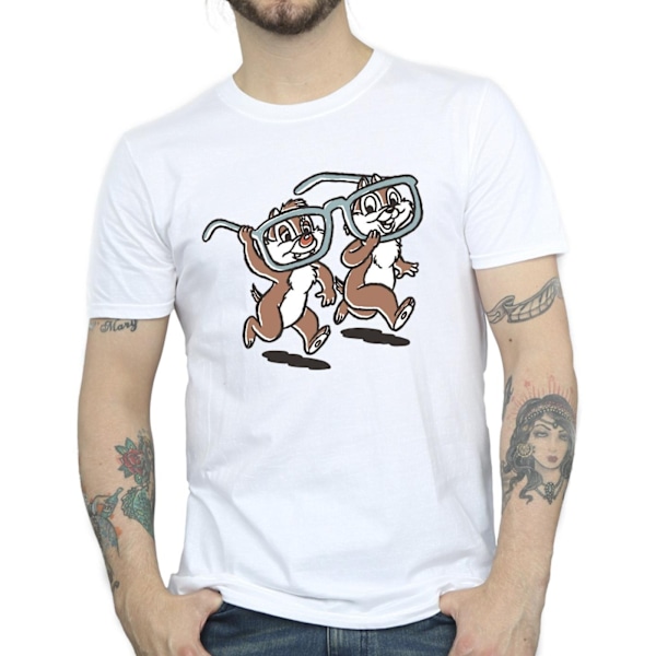Disney Herr Chip ´n Dale Glasögon T-shirt XXL Vit White XXL
