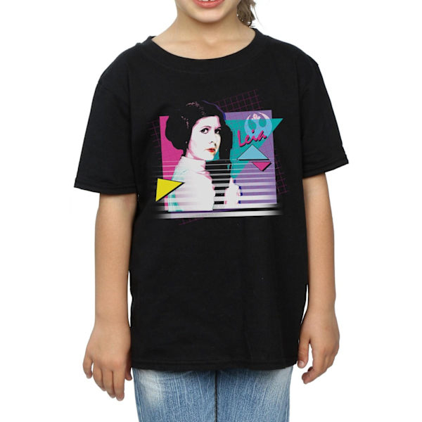 Star Wars Girls Princess Leia Neon Bomull T-shirt 5-6 år Bla Black 5-6 Years