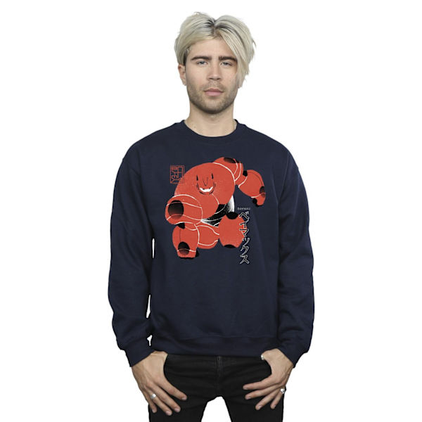 Disney Herr Big Hero 6 Baymax Suite Pose Sweatshirt M Marinblå Navy Blue M