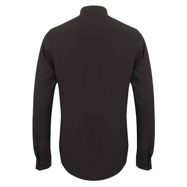 Henbury Mens Wicking Mandarin Collar Roll Sleeve Shirt M Black Black M