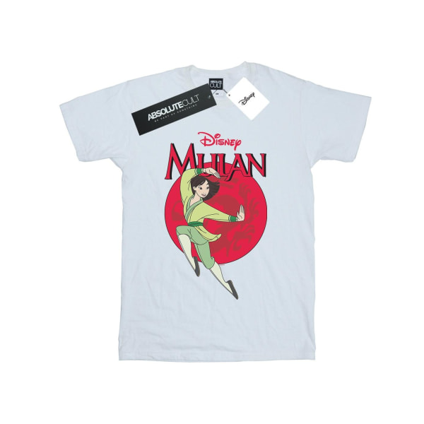 Disney Mens Mulan Dragon Circle T-shirt M Vit White M