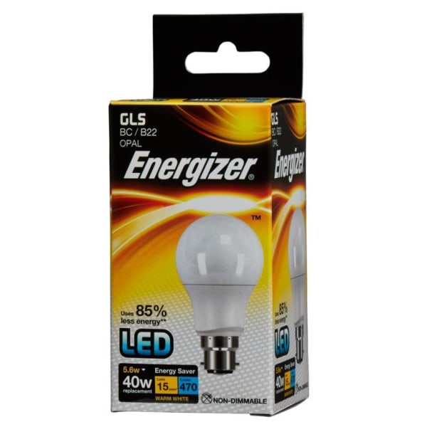Energizer LED GLS B22 Opal Boxed Bulb 5.6w Varmvit Warm White 5.6w
