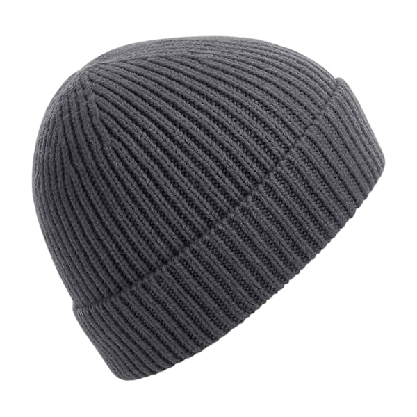 Beechfield Engineered Stickad Ribbad Mössa One Size Grafitgrå Graphite Grey One Size