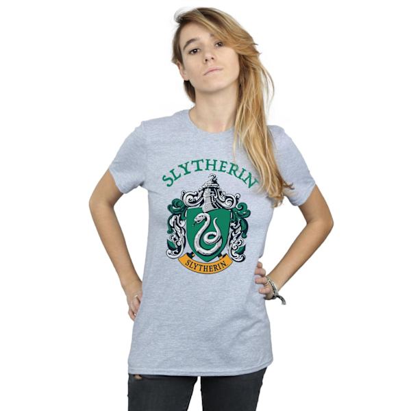 Harry Potter Dam/Kvinnor Slytherin Crest Bomull Boyfriend T-Shirt XXL Sports Grey Sports Grey XXL