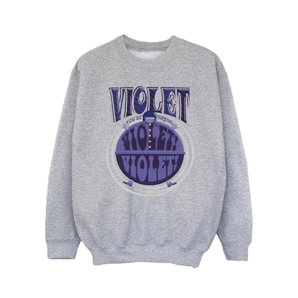 Willy Wonka Flickor Violet Turning Violet Sweatshirt 5-6 År Sports Grey Sports Grey 5-6 Years