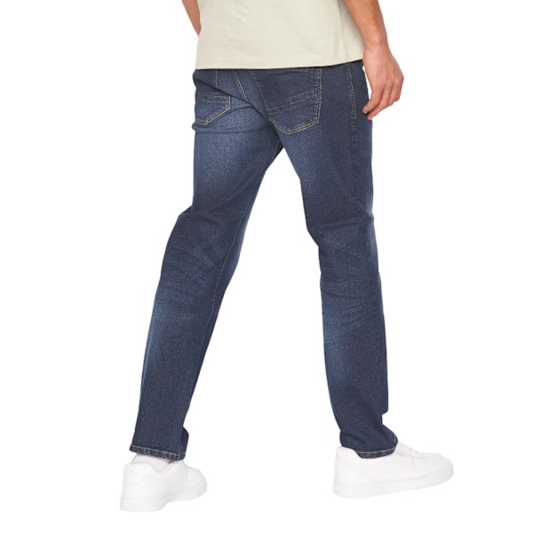 Crosshatch Mens Cadman Straight Jeans 32S Mörk Tvätt Dark Wash 32S