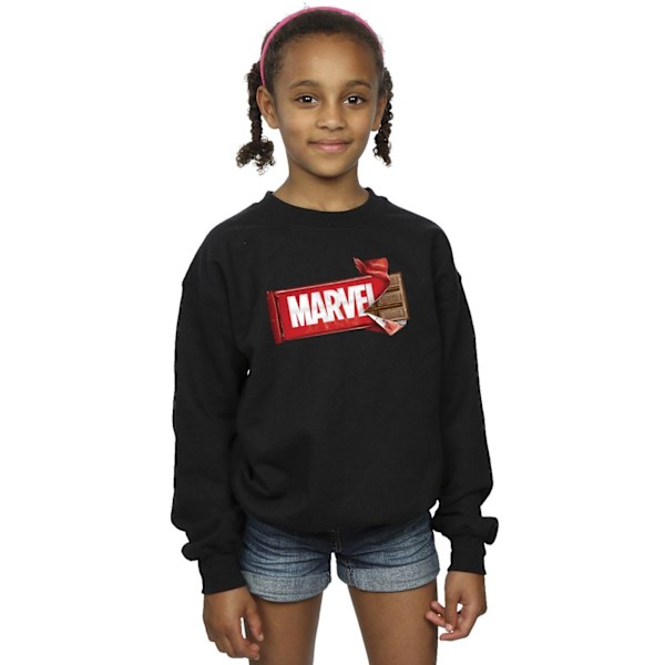 Marvel Universe Girls Marvel Choklad Sweatshirt 5-6 År Bla Black 5-6 Years