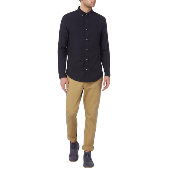Original Penguin Herr Sticker Pete EcoVero Långärmad Skjorta L Dark Sapphire L