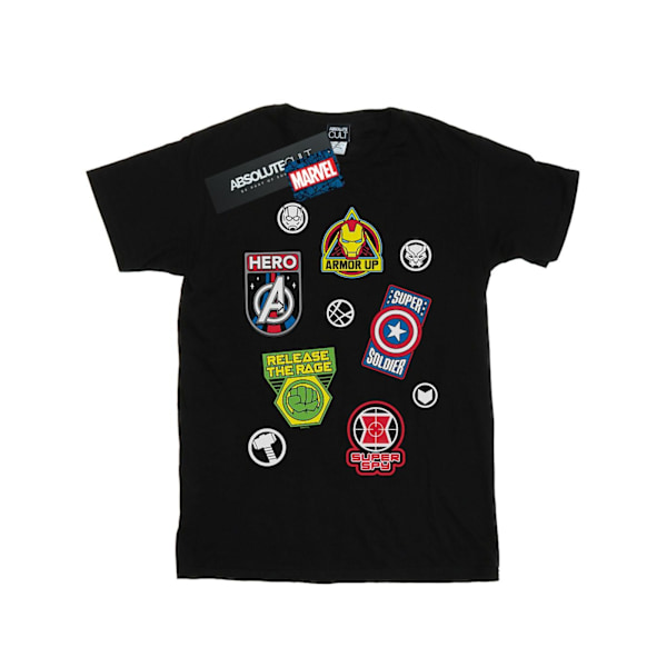 Marvel Dam/Damer Avengers Hjälte Badge Bomull Boyfriend T-Sh Black S