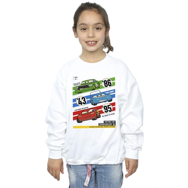Disney Girls Cars Piston Cup Champions Sweatshirt 3-4 år Vit White 3-4 Years