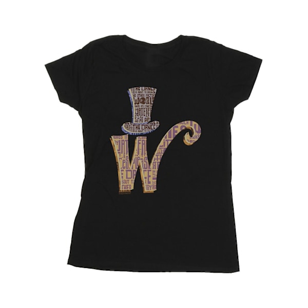 Willy Wonka Dam/Dam W Logo Hat Bomull T-shirt M Svart Black M