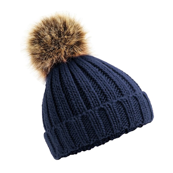 Beechfield Baby Pom Pom Chunky Beanie One Size Navy Navy One Size