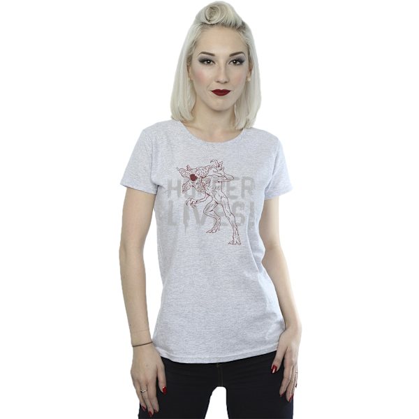 Netflix Dam/Kvinnor Stranger Things Hoppers Live Bomull T-shirt Sports Grey M