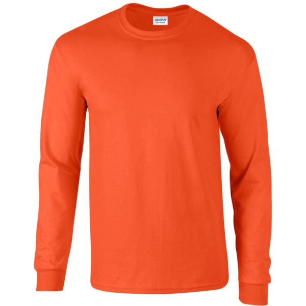 Gildan Mens Plain Crew Neck Ultra Cotton långärmad T-shirt XL Orange XL