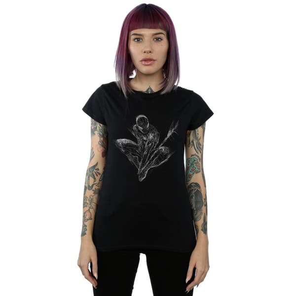 Marvel Dam Spider-Man Web Crouch T-shirt i bomull S Svart Black S