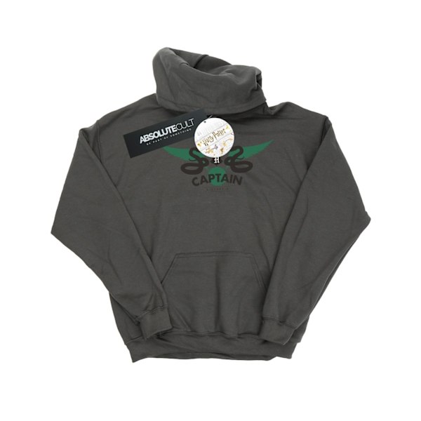 Harry Potter Pojkar Slytherin Kapten Hoodie 7-8 År Gråmelerad Charcoal 7-8 Years