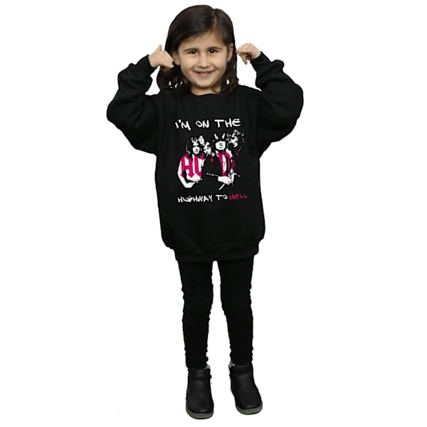 AC/DC Girls I´m On The Highway To Hell Sweatshirt 7-8 År Svart Black 7-8 Years