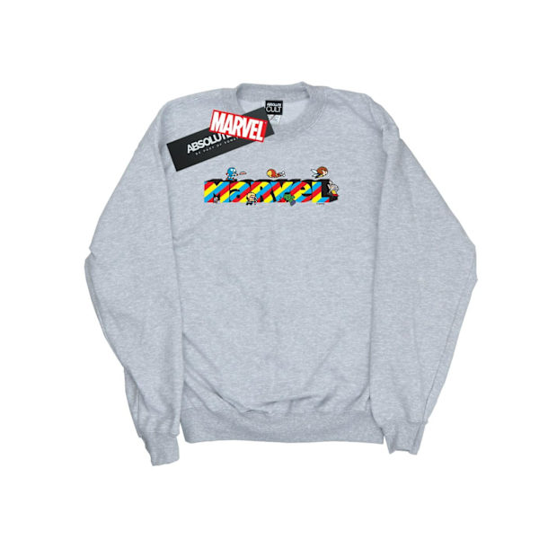 Marvel Mens Kawaii Marvel Stripes Sweatshirt XXL Sports Grey Sports Grey XXL
