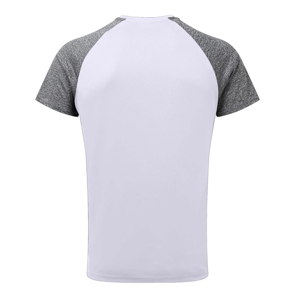 TriDri herr T-shirt med kontrastsärmar, prestanda, S, vit/svart, M White/Black Melange S