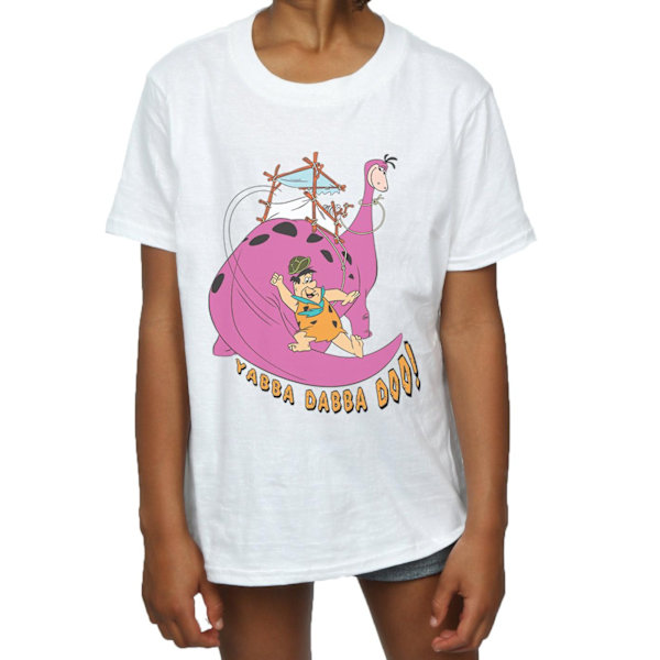 The Flintstones Girls Yabba Dabba Doo Bomull T-shirt 7-8 år White 7-8 Years