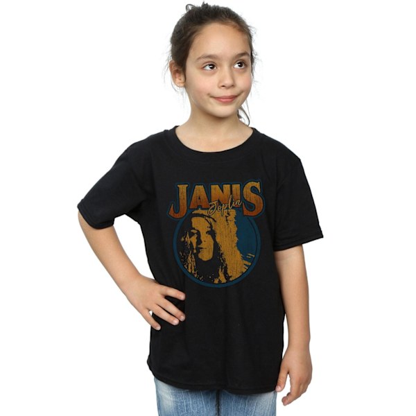 Janis Joplin Girls Distressed Circle Bomull T-shirt 5-6 år B Black 5-6 Years